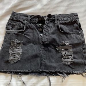 Black Denim Skirt
